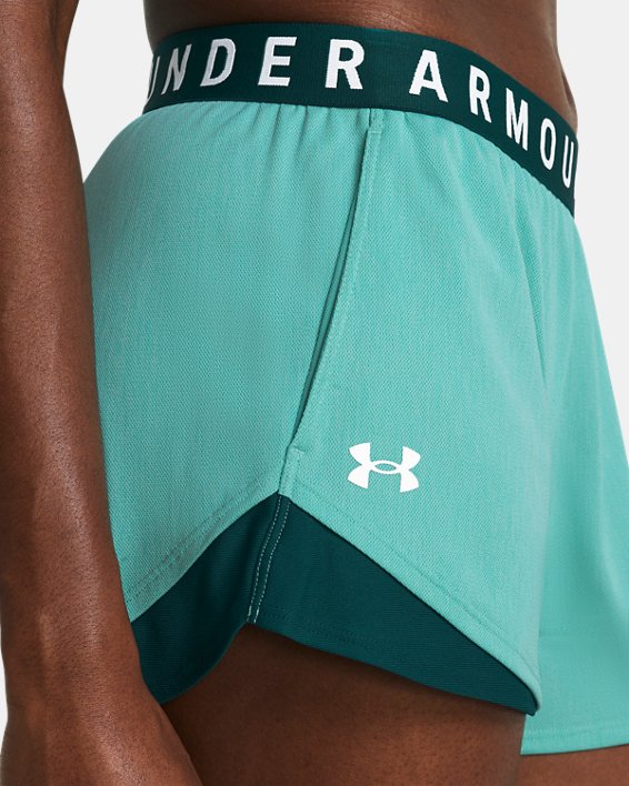 Damen UA Play Up 3.0 Twist Shorts, Green, pdpMainDesktop image number 3